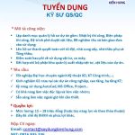 TUYỂN DỤNG 02 KỸ SƯ QS/QC